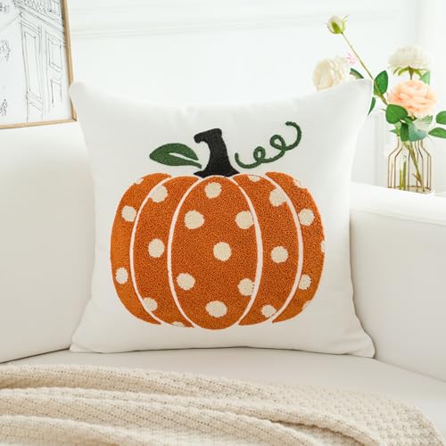 Fall Pumpkins Decorative Pillow Cover 18x18 Inch - Orange