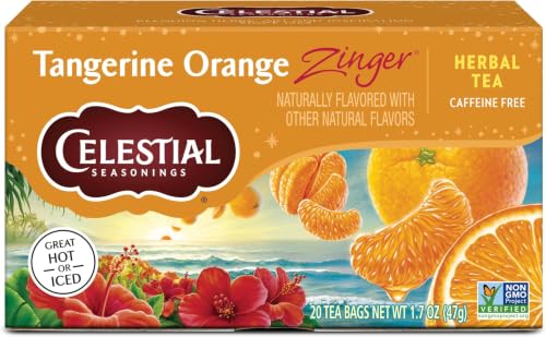 Celestial Seasonings Tangerine Orange Zinger Herbal Tea - Caffeine Free, 20 Bags