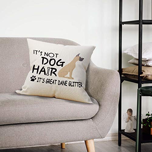 Great Dane Glitter Throw Pillow Case - Color-13, 18x18 Inch Linen Cushion Cover