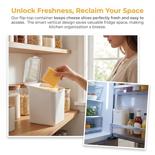 Airtight Sliced Cheese Container for Fridge - 2 Pack