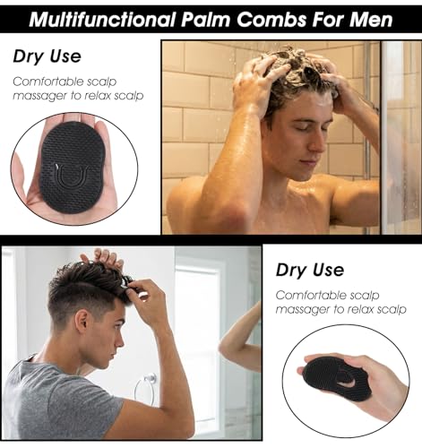 FRCTLNKG 8 Pcs Pocket Palm Combs for Men with Round Teeth - Portable Scalp Care & Beard Styling