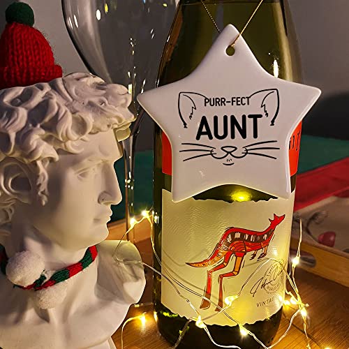 Christmas Ornament Gift for Aunt - Purr-FECT Aunt Keepsake from Niece Nephew I Variation I