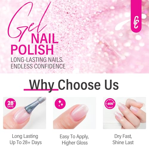 CHUCHU Glitter Pink and Moonlit White UV Gel Nail Polish Duo 8ml