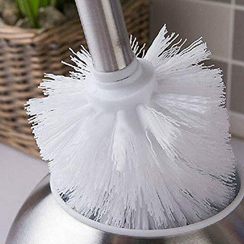Frandilo 2-Pack Toilet Brush Replacement Heads - Durable White Round Brush