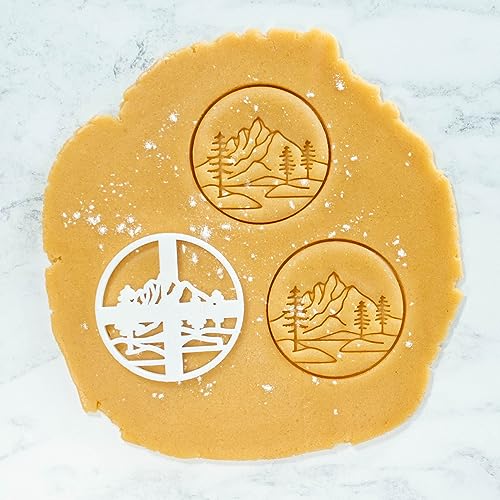 Mountain with Pine Tree Forest Cookie Cutter 3-Inch Baking Tool