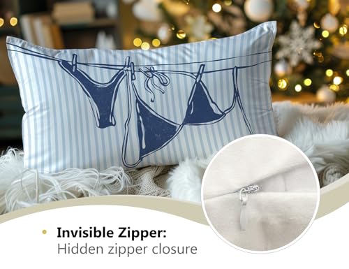 Blue Sea Coastal Throw Pillow Cover 12x20 | KDHTY