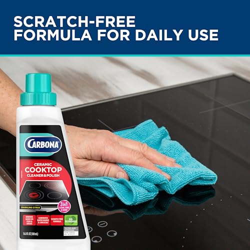 Carbona Ceramic Cooktop Cleaner - Non-Abrasive Grease Remover, 16.8 Fl Oz