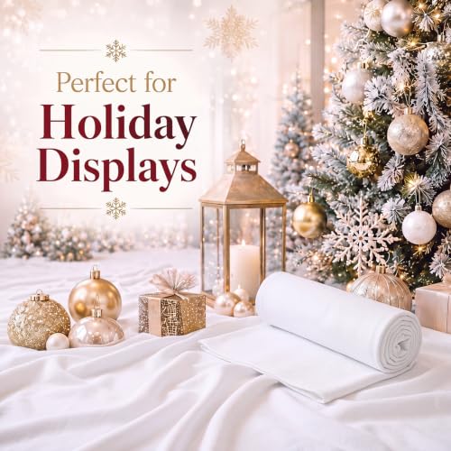 2 Pack Christmas Snow Blanket Roll - 5 x 10 ft Faux Fleece for Holiday Decor - White