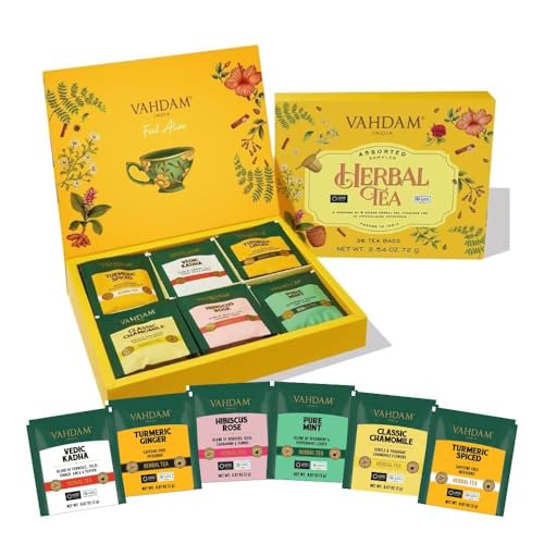 VAHDAM Herbal Tea Sampler Gift Set - Assorted (6 x 6 Bags)