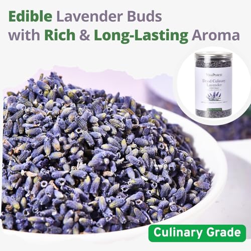 VitalForest Dried Culinary Lavender Buds - 100% Natural Food Grade, 3.53oz