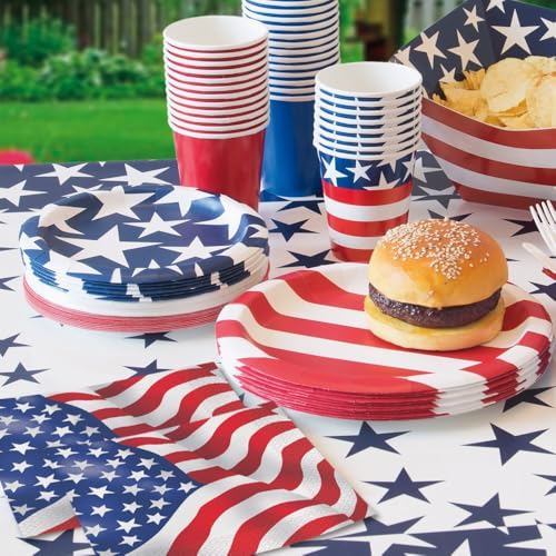 USA Flag Luncheon Napkins - 16 Pack, 6.5" Paper Napkins