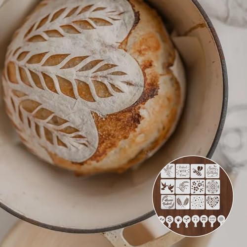 20-Piece Reusable Baking Stencil Set for Cake & Bread Decorating