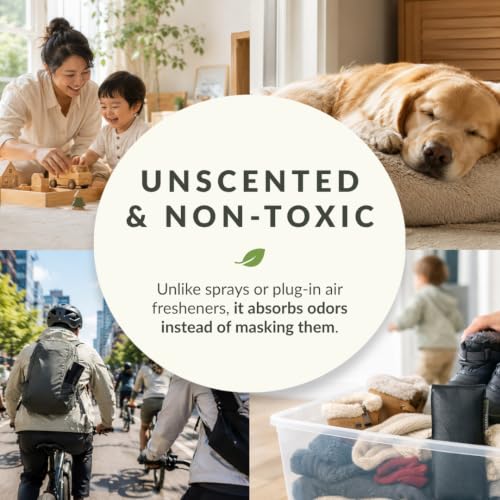 Ever Bamboo Drawer Deodorizer & Dehumidifier - Natural Bamboo Charcoal