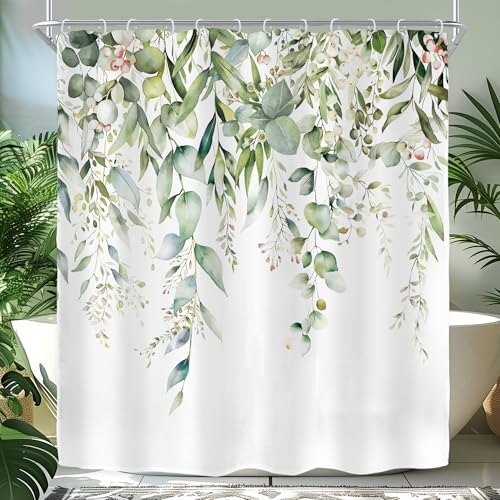 Sage Green Eucalyptus Shower Curtain Set - 72" x 72"