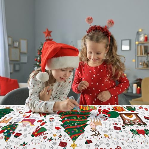 Giant Christmas Coloring Tablecloth - 30x72 Inch Holiday Craft