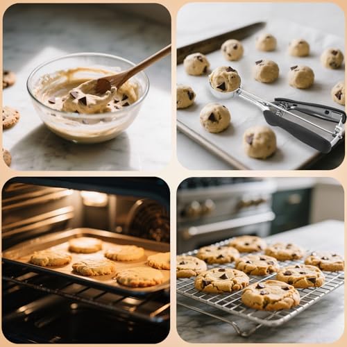 JETONN Large Cookie Scoop #20, 3 Tbsp Stainless Steel Dough Scooper
