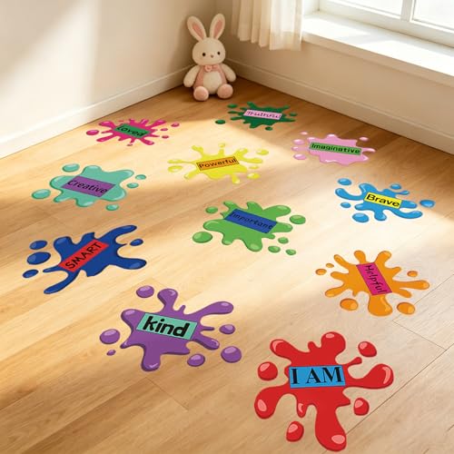 Motivational Inspirational Floor Decals - 11 Sheets Multicolor Vinyl Stickers
