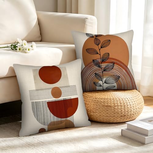 Pazzocenter Boho Throw Pillow Covers 18x18 Set of 4 - Terracotta Zt-118