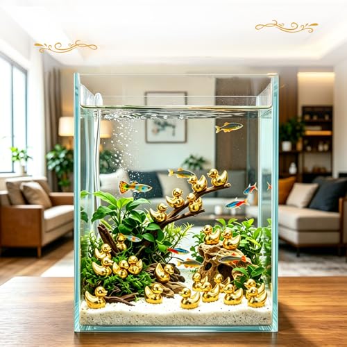 120 Pcs Mini Golden Duck Resin Figurines for Fairy Garden & Party Favors