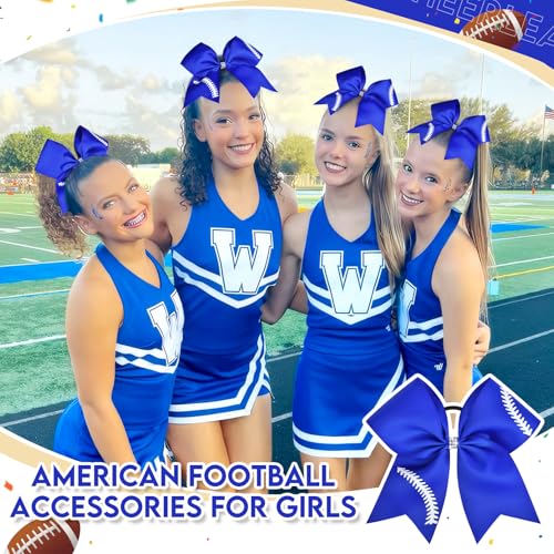 Aileam 8-Inch Softball Cheer Bows 8-Pack Hair Bow Ponytail Holders