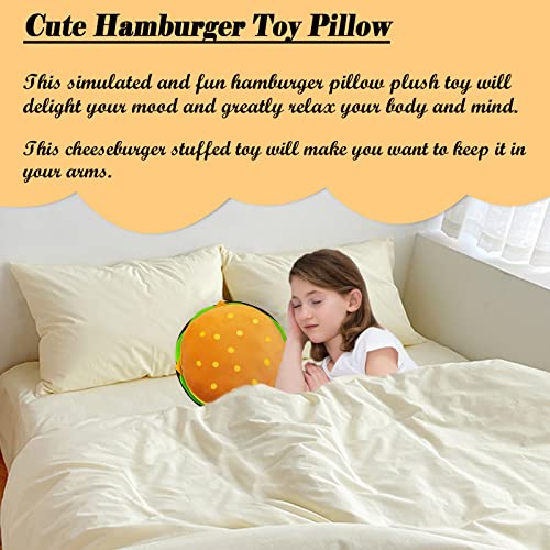 Zhidiloveyou 11.8 Inch Plush Cheeseburger Pillow Toy - Realistic Stuffed Food