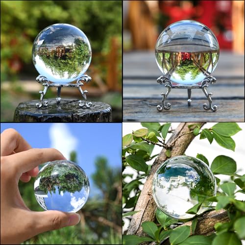 60mm Clear Crystal Ball with Stand for Photography & Decor