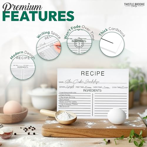 50 Count Blank Double-Sided Recipe Cards 4x6 Inches - Perfect for Bridal Showers