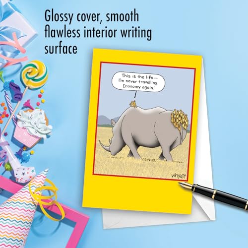 Funny Birthday Card - First-Class Birds - Under Attack with Envelope - NobleWorks
