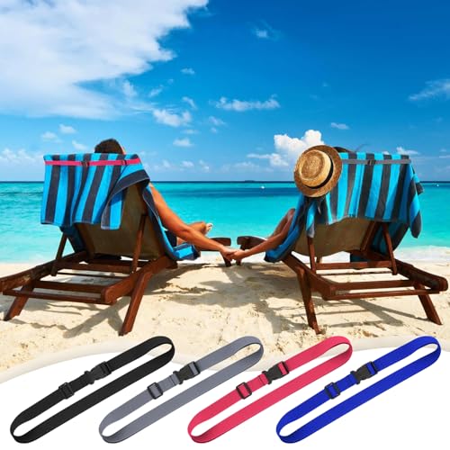 Adjustable Towel Bands for Beach & Cruise Chairs - 4 Pack