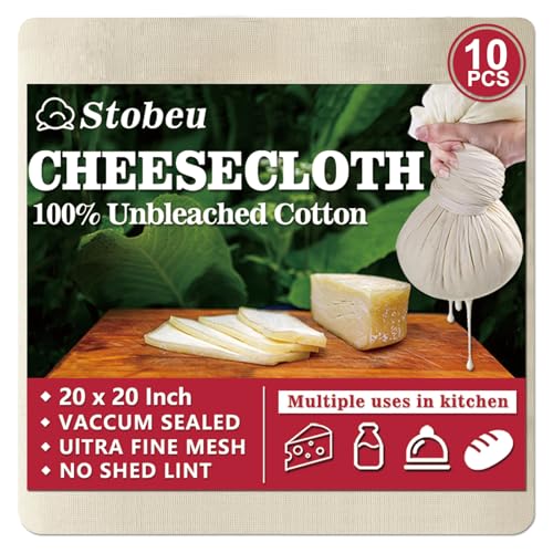 10Pcs Reusable Unbleached Cotton Cheese Cloths - 20x20"