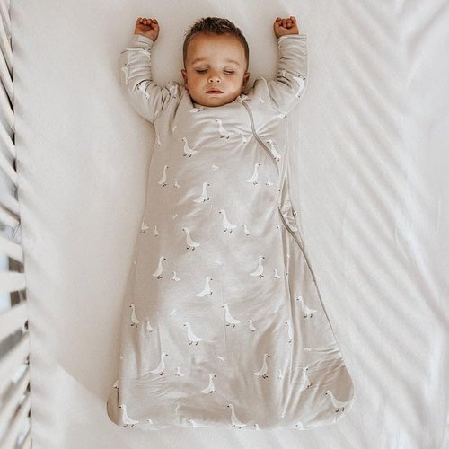 GUNAMUNA Long-Sleeve Sleep Sack - Soft Rayon Wearable Baby Sleep Bag, 1.0 TOG, Perfect for Newborns