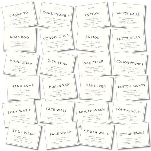Verute Waterproof Labels Set for Dispensers - White, 3.15x2.35 inches, 24 Pieces