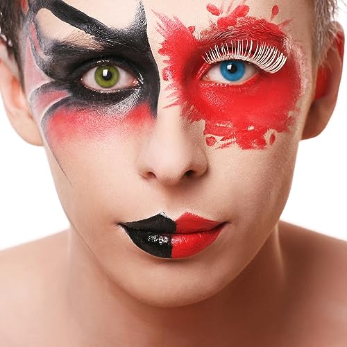 Bowitzki Halloween Makeup Palette 5 Colors Oil-Based Face Body Paint with Brushes