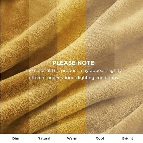 Bedsure GentleSoft Fleece Blanket Twin Size Yellow Gold - 300GSM Cozy Soft Warm Blanket 60x80 inches
