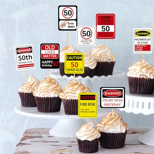 36Pcs 50th Birthday Cupcake Toppers - Cheers to 50 Years