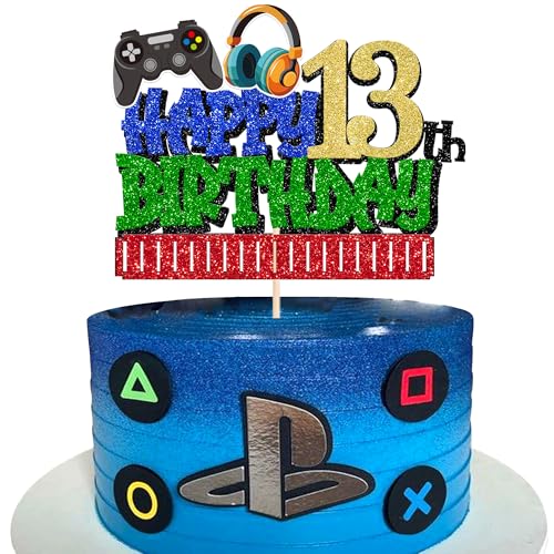 Video Game 13th Birthday Cake Topper | Happy 13th Cake Decoration