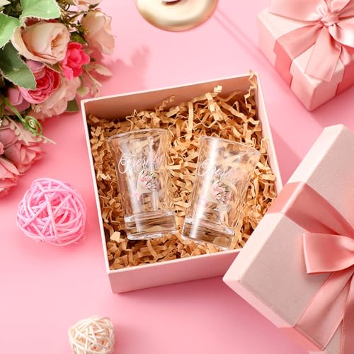Roshtia 2 oz Big Little Sorority Shot Glasses - Flower Style Set
