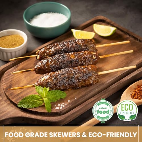 6-Inch Bamboo Skewer Sticks - 100 Count for BBQ & Crafting