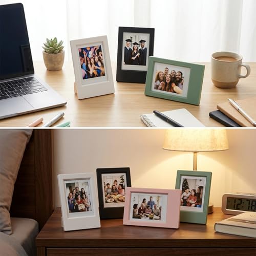 LUSTRIB 2x3 Mini Picture Frames for Desk Display, Set of 4 Colorful Frames
