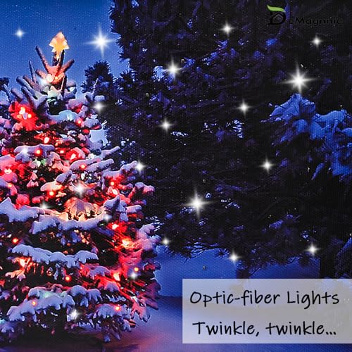 LED Lighted Christmas Picture 8x6in with Timer Blue Snow Scene Framed Decor Variation of THIS listing