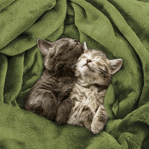 Utopia Bedding Ultra Soft Fleece Blanket Queen Size Olive 90x90