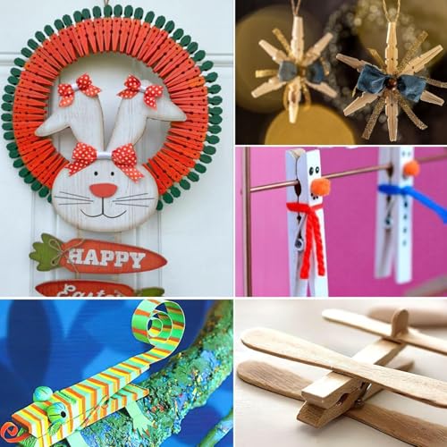 24 Pack Heavy Duty Wooden Clothespins - 3.55 Inch Outdoor Laundry & Craft Pins