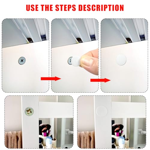 384PCS Self-Adhesive Screw Hole Cover Caps, 15mm PVC Stickers for Furniture