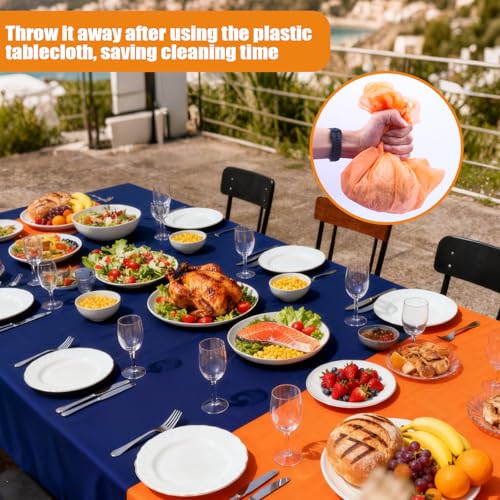 6-Pack Rainbow Disposable Plastic Tablecloths, 54x72 Inch Rectangle Covers
