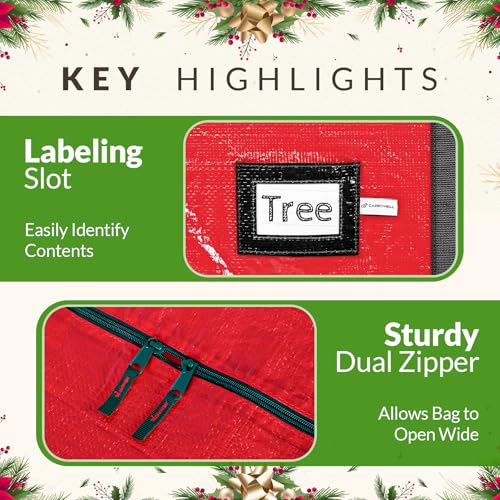 (Front-Load) 9ft Christmas Tree Storage Bag - Heavy Duty, Tear-Proof & Waterproof Tarp with Handles - Variation: 9ft Tarp