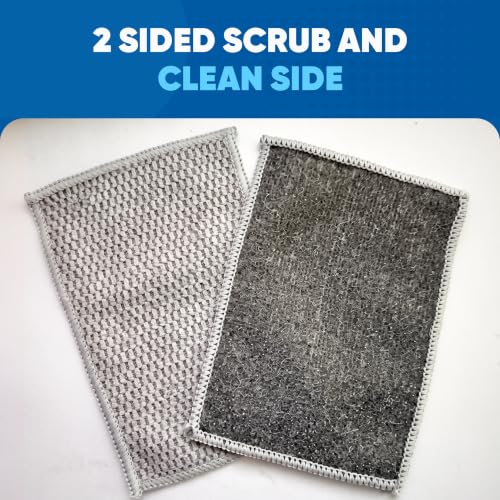 Microfiber Wholesale 4x6 Scrubber Cloths (6 Pack) - Non-Scratch Dual-Sided Dish Sponges