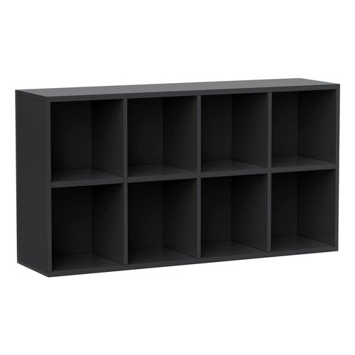 YESHOMY 8 Black Cube Bookcase, Open Frame 2-Tier Book Shelf, Bookshelf Storage Organizer with Adjustable Shelves for Organization, Room Decor
