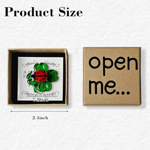 Laozai Hand-Blown Glass Ladybug on 4-Leaf Clover Figurine