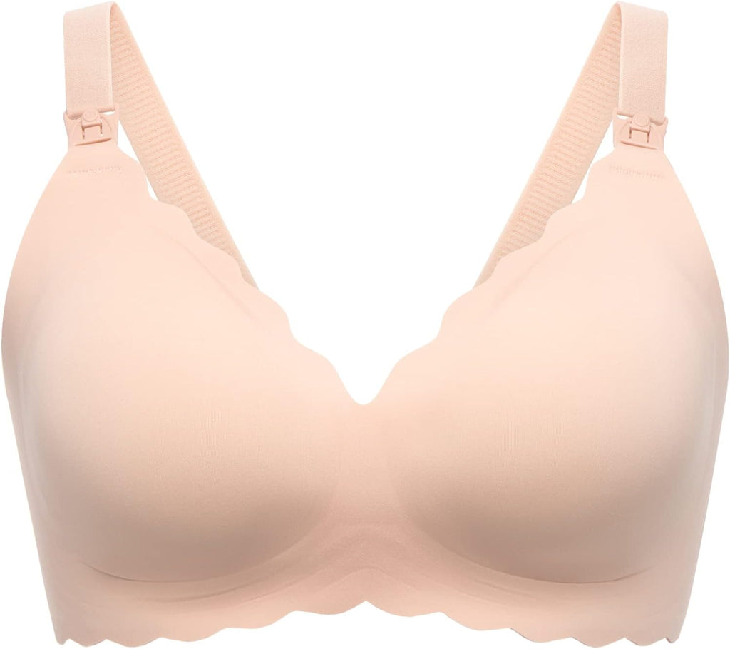 Momcozy Nursing Bra - Seamless Wireless Support for Breastfeeding | Classic Jelly Strip Design