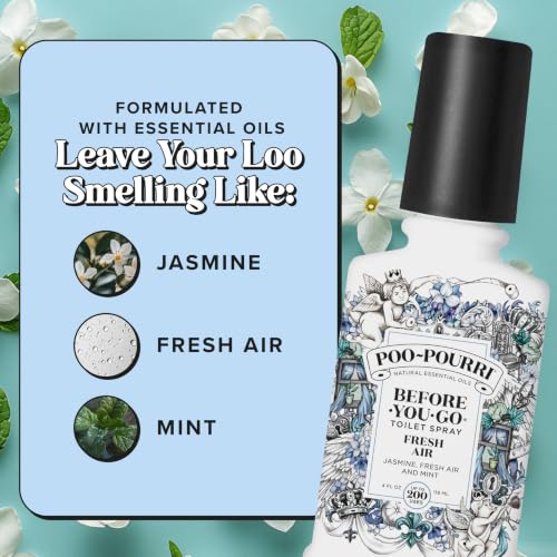 Poo-Pourri Before-You-Go Toilet Spray - Fresh Air, Jasmine & Mint - 4 Fl Oz (Pack of 1)